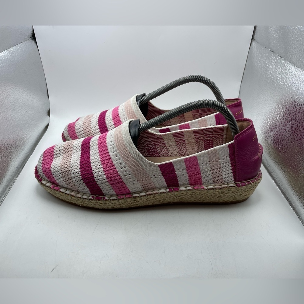 Cole Haan Grand OS Cloudfeel Striped Pink and White Espadrilles size 9.5B